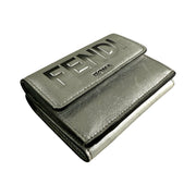 Fendi - Embossed Metallic Silver Trifold Wallet