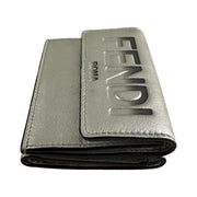 Fendi - Embossed Metallic Silver Trifold Wallet