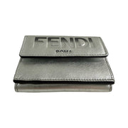Fendi - Embossed Metallic Silver Trifold Wallet