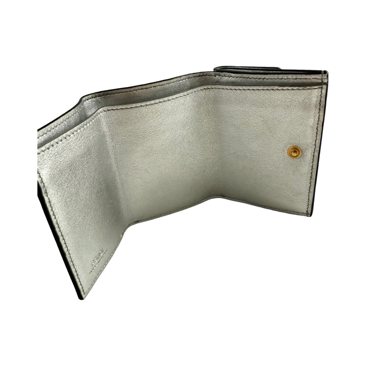 Fendi - Embossed Metallic Silver Trifold Wallet