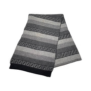 Fendi - FF Zucca Grey Stripe Wool Blend Scarf