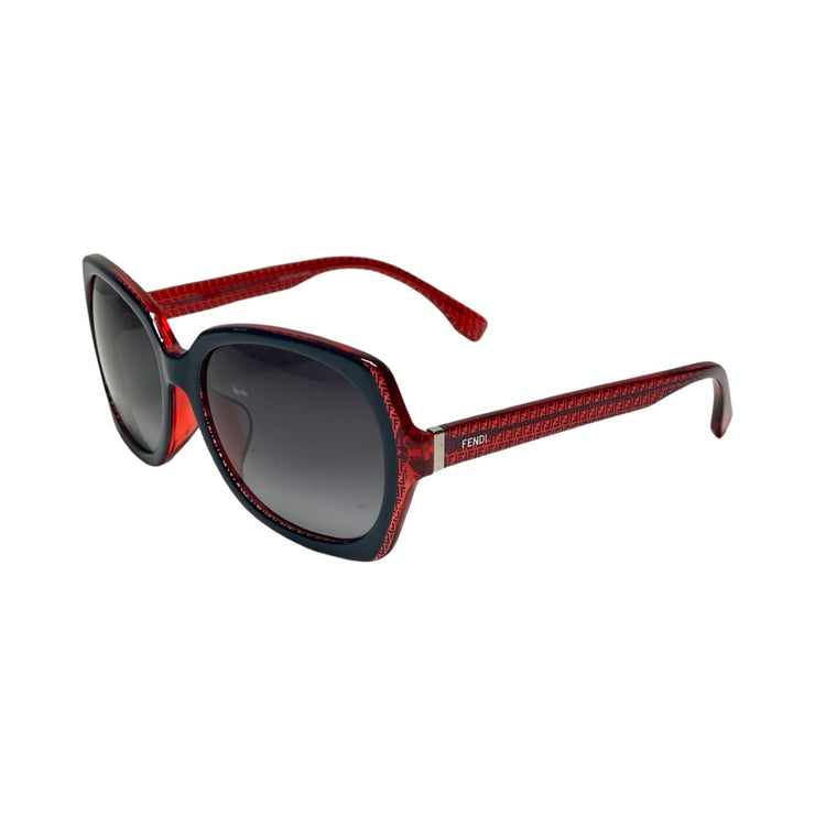 Fendi - FF Zucchino Red Blue Oversized Sunglasses