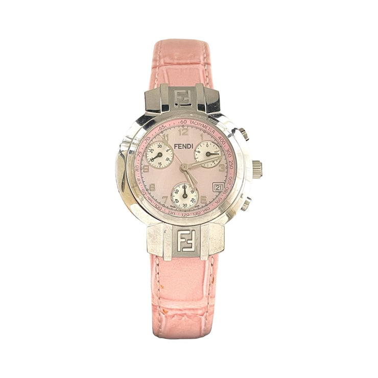 Fendi - Zucca Chronograph Mother of Pearl Pink Leather 4500L Watch