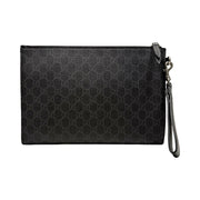 Gucci - Black GG Supreme King Snake Clutch Wristlet