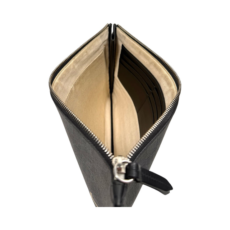 Gucci - Black GG Supreme King Snake Clutch Wristlet