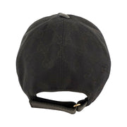 Gucci - Black GG Supreme Web Stripe Adjustable Baseball Hat XS