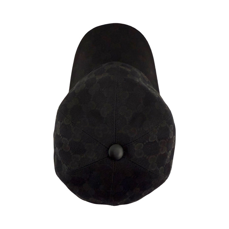 Gucci - Black GG Supreme Web Stripe Adjustable Baseball Hat XS