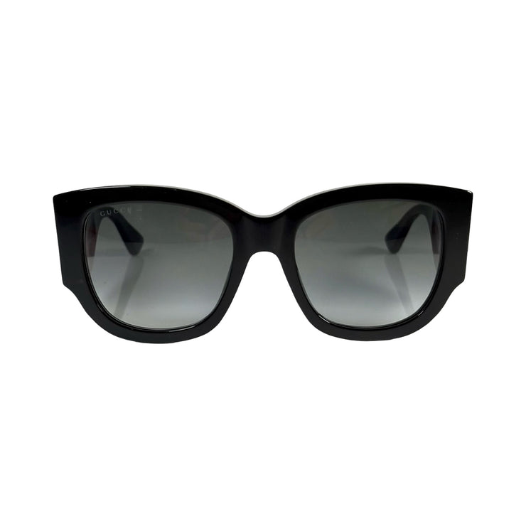 Gucci - Black Interlocking G Sunglasses w/Navy, Red & White Arms