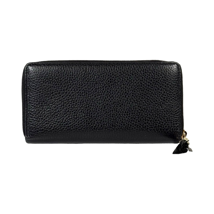 Gucci - Black Leather Soho Long Zip Wallet