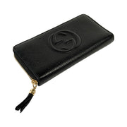 Gucci - Black Leather Soho Long Zip Wallet