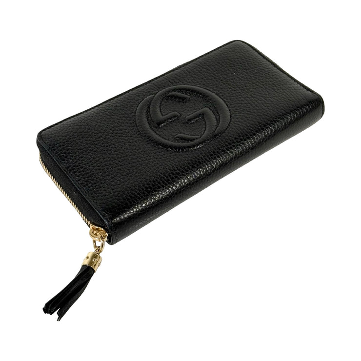 Gucci - Black Leather Soho Long Zip Wallet
