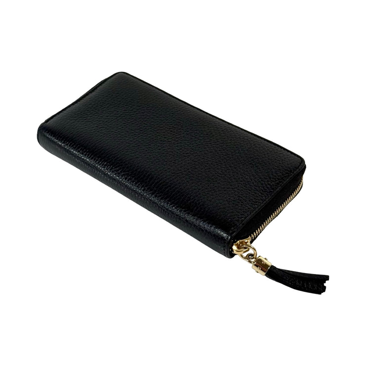 Gucci - Black Leather Soho Long Zip Wallet