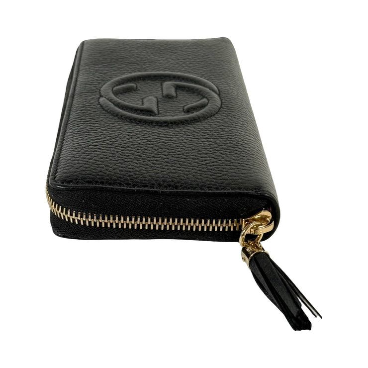Gucci - Black Leather Soho Long Zip Wallet