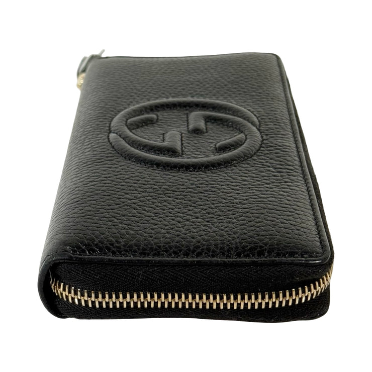 Gucci - Black Leather Soho Long Zip Wallet