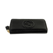 Gucci - Black Leather Soho Long Zip Wallet