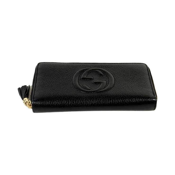 Gucci - Black Leather Soho Long Zip Wallet
