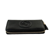 Gucci - Black Leather Soho Long Zip Wallet