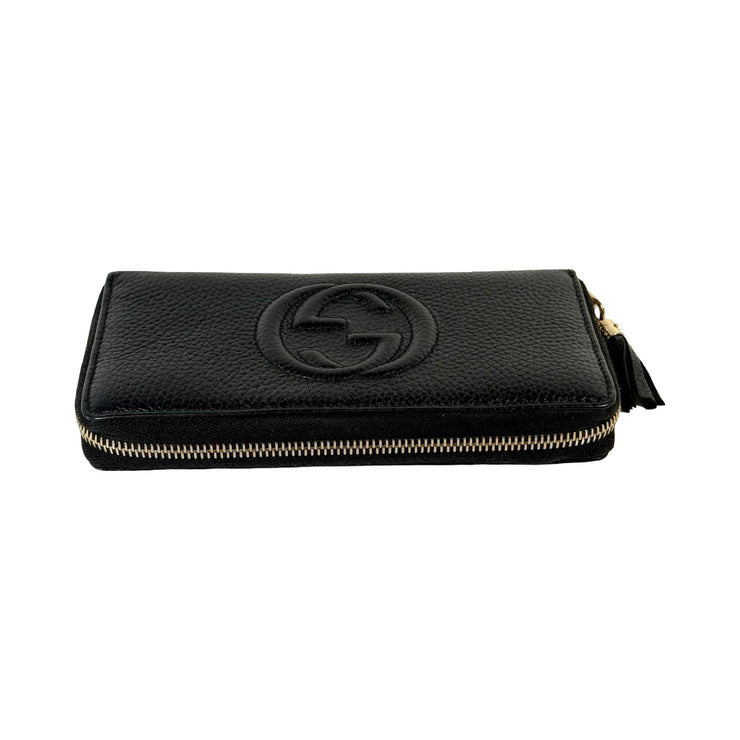 Gucci - Black Leather Soho Long Zip Wallet