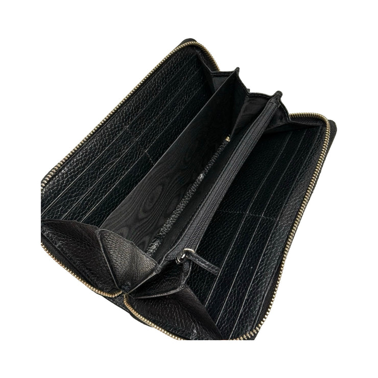 Gucci - Black Leather Soho Long Zip Wallet
