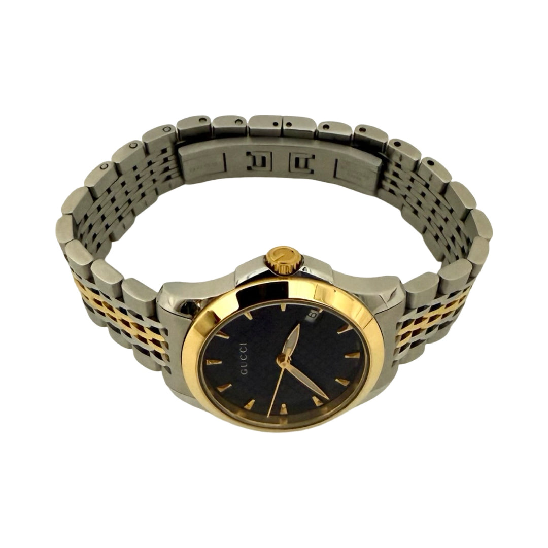 Gucci G Timeless Black Dial Two Tone Quartz Date Watch | FOMO display picture 2