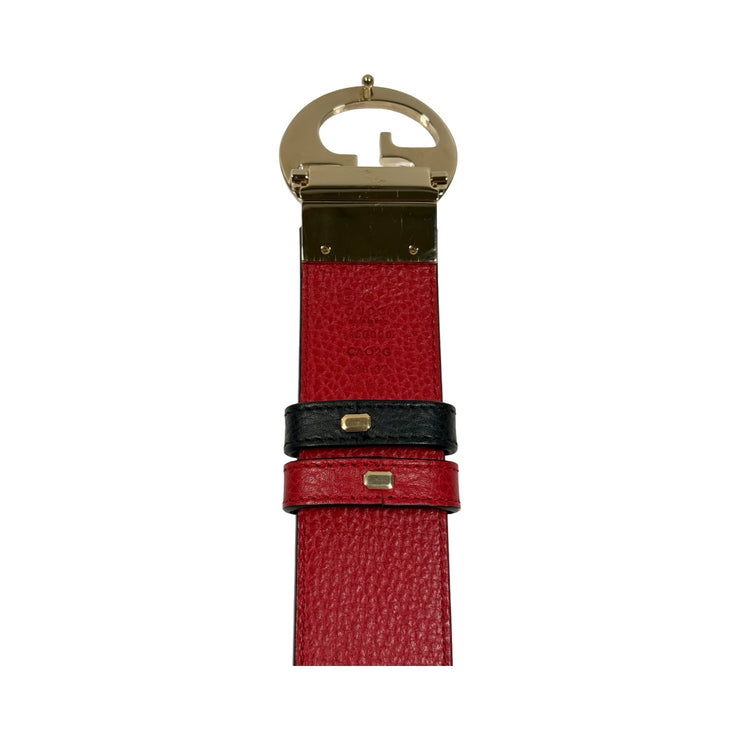 Gucci - GG 1973 Black & Red Reversible Leather Belt 80/32