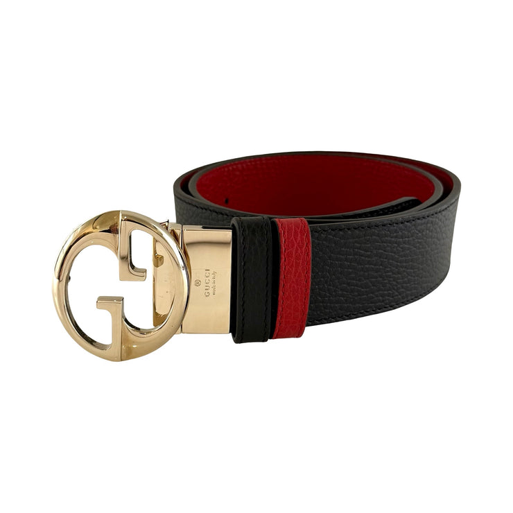 Gucci - GG 1973 Black & Red Reversible Leather Belt 80/32