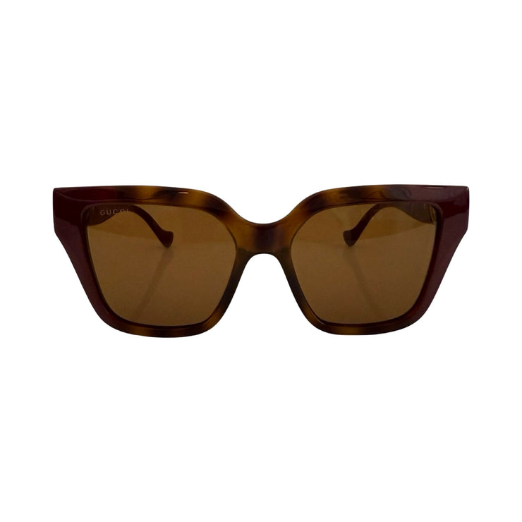 Gucci - GG Burgundy Havana Interlocking G Sunglasses