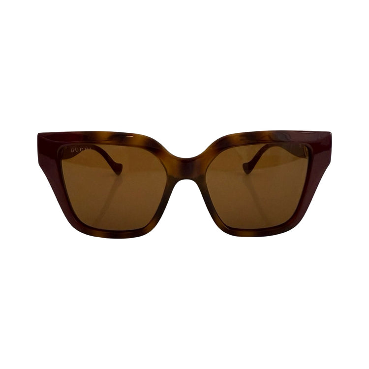 Gucci GG Burgundy Havana Interlocking G Sunglasses | FOMO