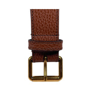 Gucci - GG Jacquard Denim & Brown Leather Belt 80/32