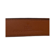 Gucci - GG Jacquard Denim & Brown Leather Belt 80/32