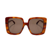 Gucci - GG Light Havana Oversized Square Interlocking G Sunglasses