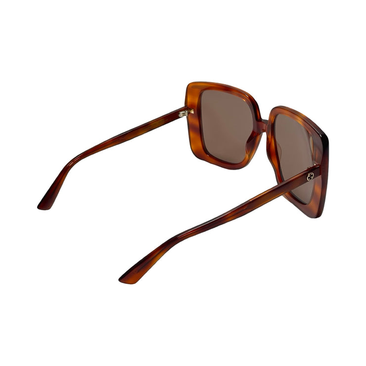 Gucci - GG Light Havana Oversized Square Interlocking G Sunglasses