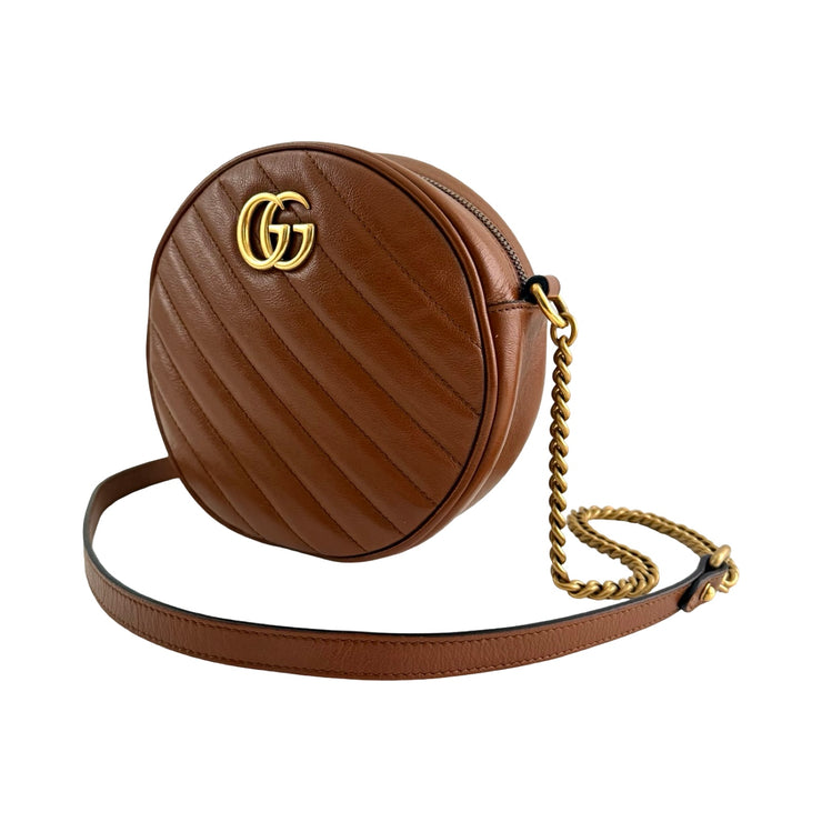 Gucci - GG Marmont Azalea Diagonal Matelasse Round Shoulder Bag
