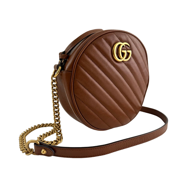 Gucci - GG Marmont Azalea Diagonal Matelasse Round Shoulder Bag