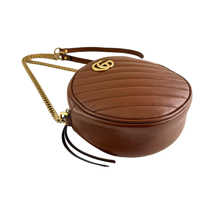 Gucci - GG Marmont Azalea Diagonal Matelasse Round Shoulder Bag