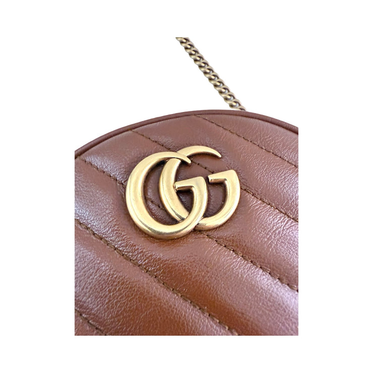 Gucci - GG Marmont Azalea Diagonal Matelasse Round Shoulder Bag