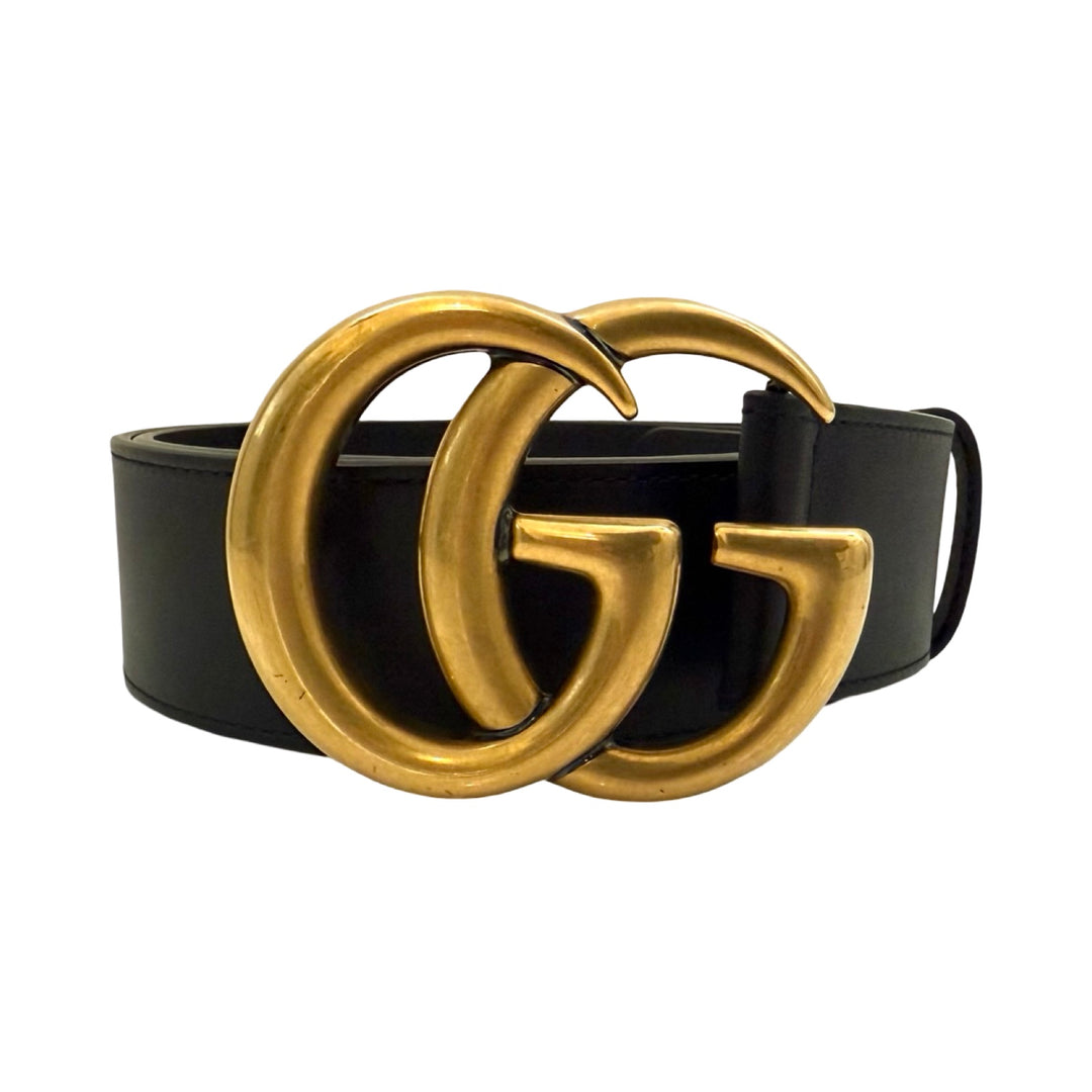 Gucci GG Marmont Wide Leather Belt, 80/32 Wide Black Leather Women main image 4