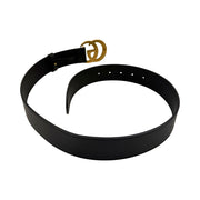 Gucci - GG Marmont Black Leather Wide Belt 80/32
