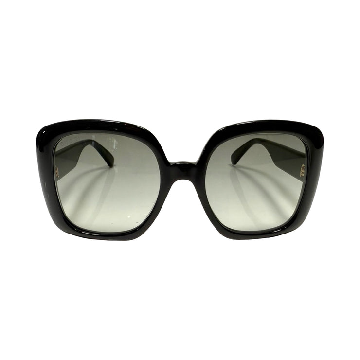 Gucci - GG Marmont Black Oversized Web Stripe Sunglasses