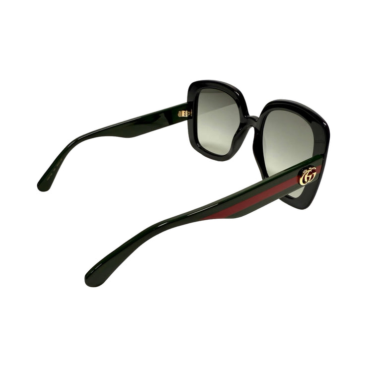 Gucci - GG Marmont Black Oversized Web Stripe Sunglasses