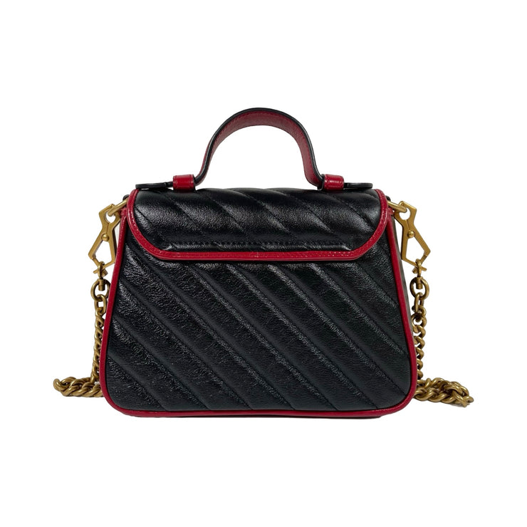 Gucci - GG Marmont Black Torchon Top Handle Crossbody