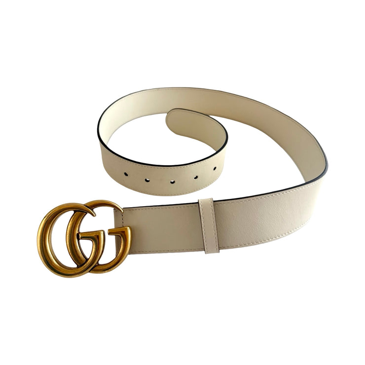 Gucci GG Marmont Cream Leather Wide Belt 85/34 | FOMO display picture 3
