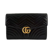 Gucci - GG Marmont Large Black Leather Clutch
