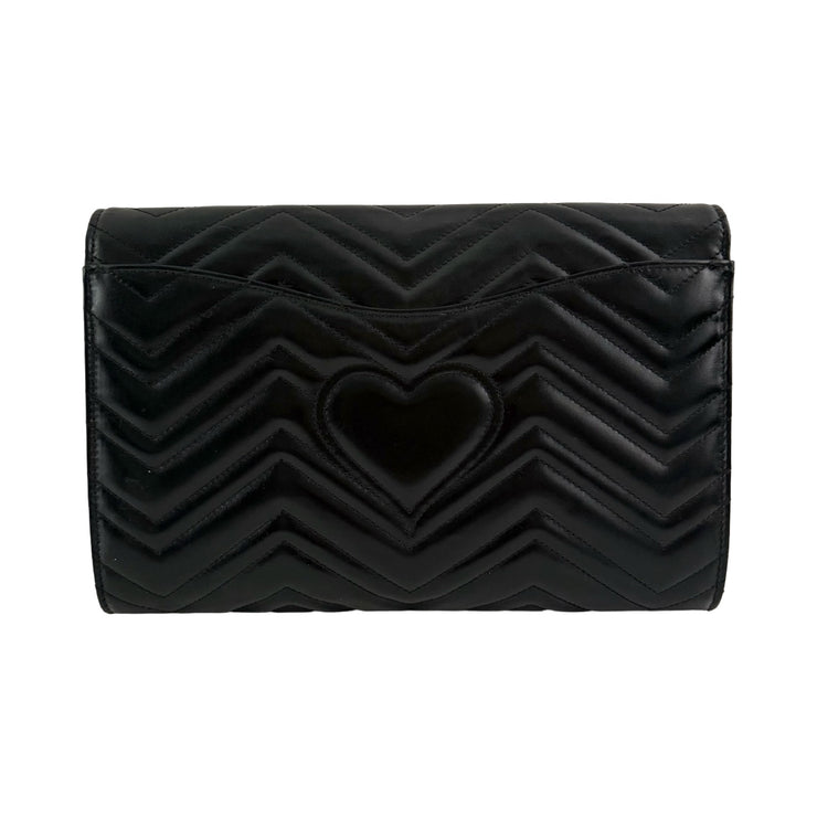 Gucci - GG Marmont Large Black Leather Clutch