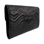 Gucci - GG Marmont Large Black Leather Clutch