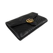 Gucci - GG Marmont Large Black Leather Clutch
