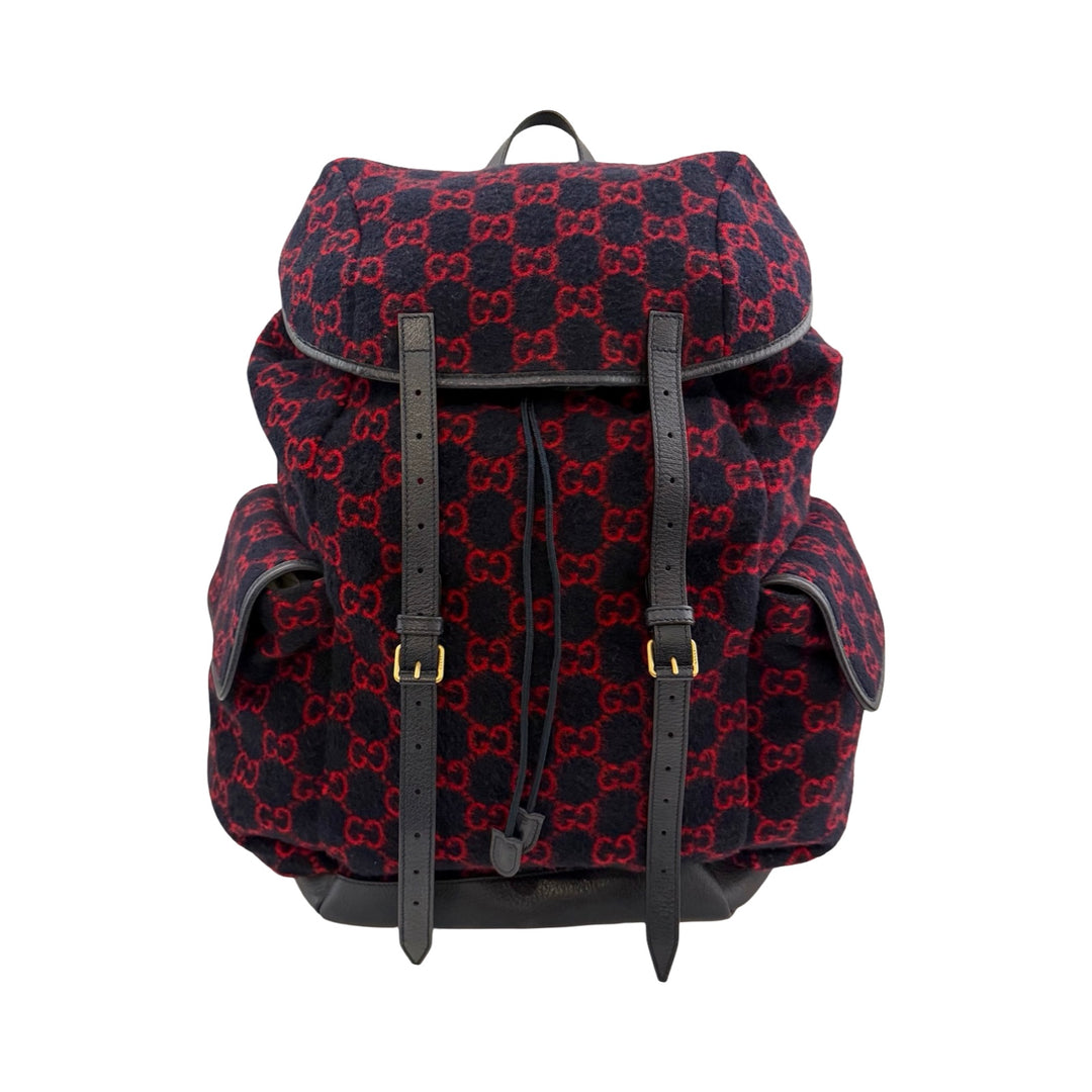 Gucci GG Navy & Red XL Wool Backpack | FOMO Rochester, NY display picture 2