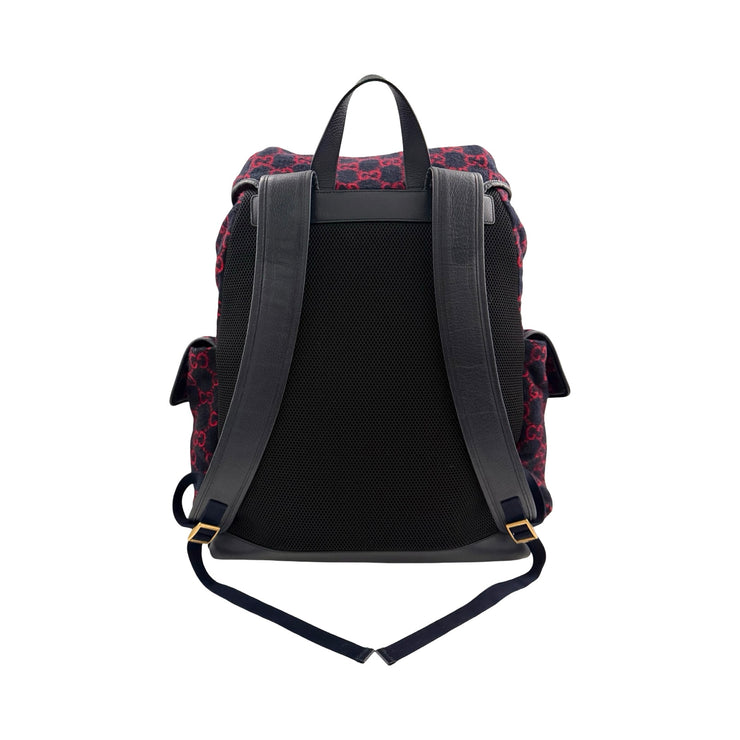 Gucci - GG Navy & Red XL Wool Backpack