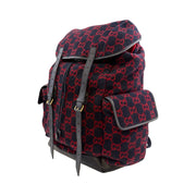 Gucci - GG Navy & Red XL Wool Backpack