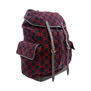 Gucci - GG Navy & Red XL Wool Backpack